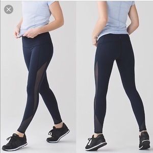 Lululemon navy high rise leggings - mesh siding